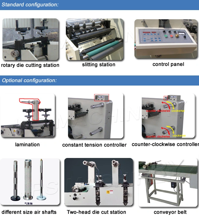 Automatic Adhesive Sticker Film Paper Label Rewinding Slitting&amp; Rotary Die Cutting Machine/Die Cutter Machine (Turret Rewinder)